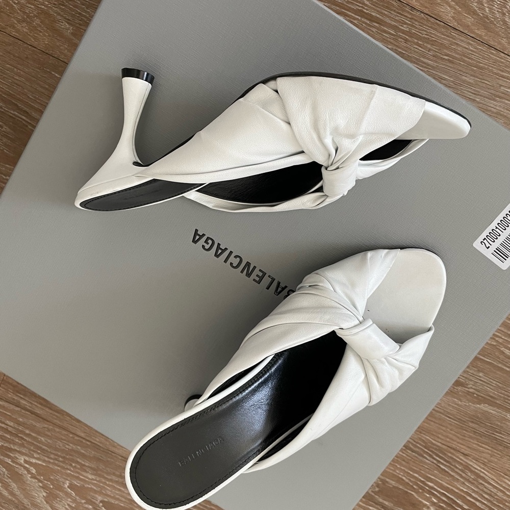 Balenciaga Drapy Leather Mule Women's